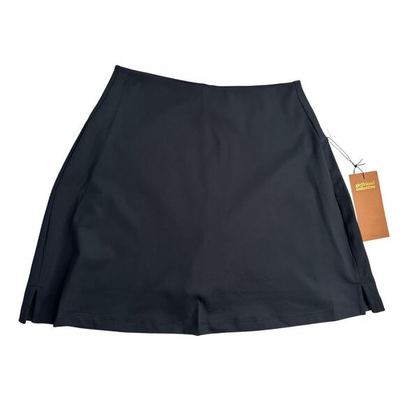 Girlfriend Collective Sport Skort Black Slits Pockets High Rise Activewear M - Picture 1 of 8
